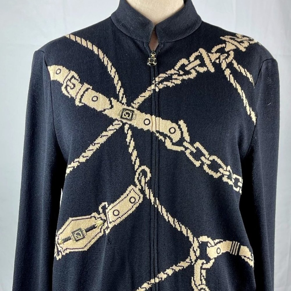 Rare St John Rope Sweater Zip front